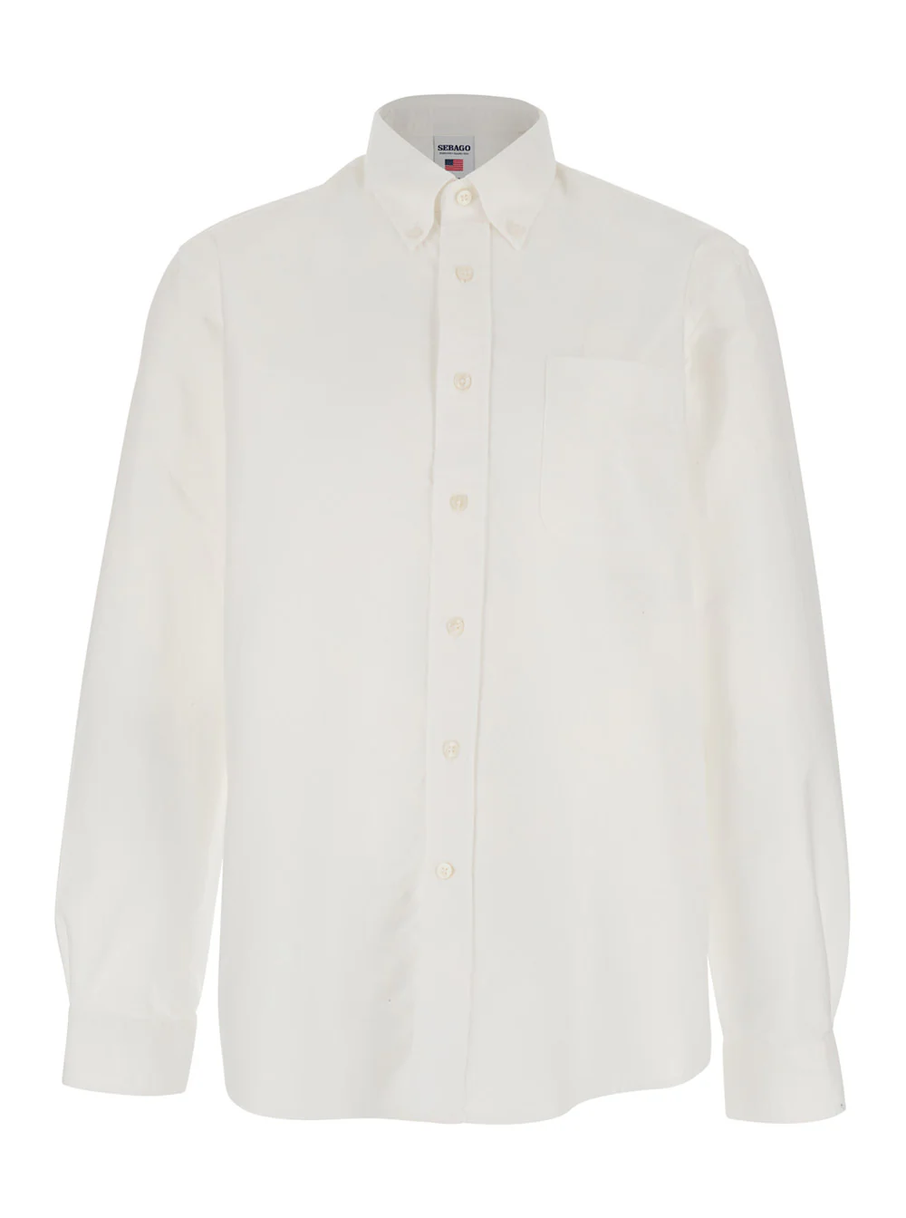 Camisa Sebago OXFORD BUTTON DOWN Branca com Gola e Mangas Compridas em Algodão para Homens