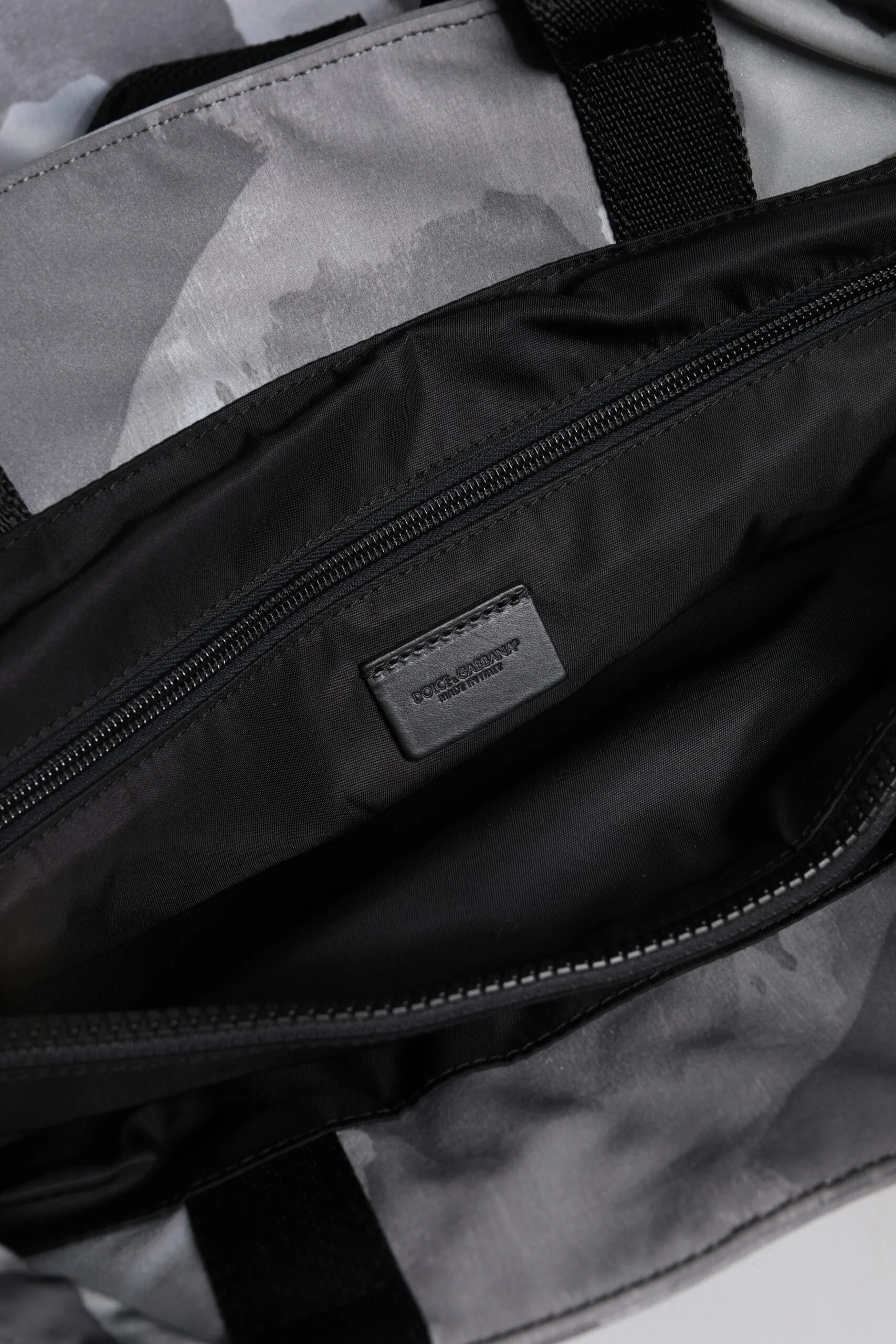 Bolsa de Ombro com Placa de Logotipo Camuflagem Preto Dolce & Gabbana Cotton Nylon Poliéster Calf