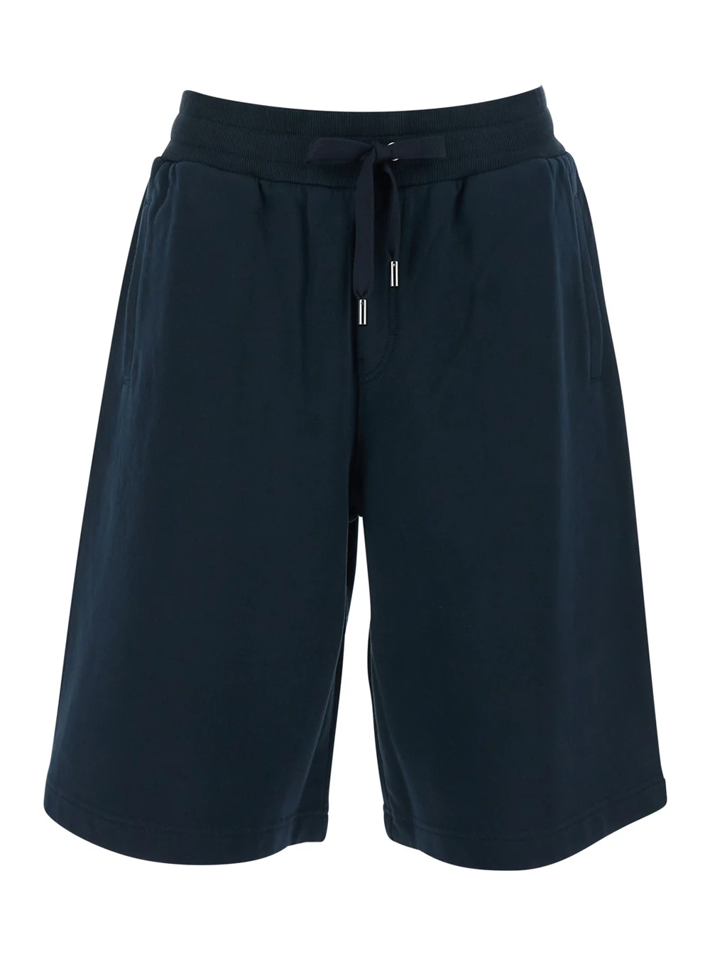 Calças Bermudas Azuis Dolce & Gabbana com Cintura Elástica e Logotipo nas Costas para Homens Azul Algodão