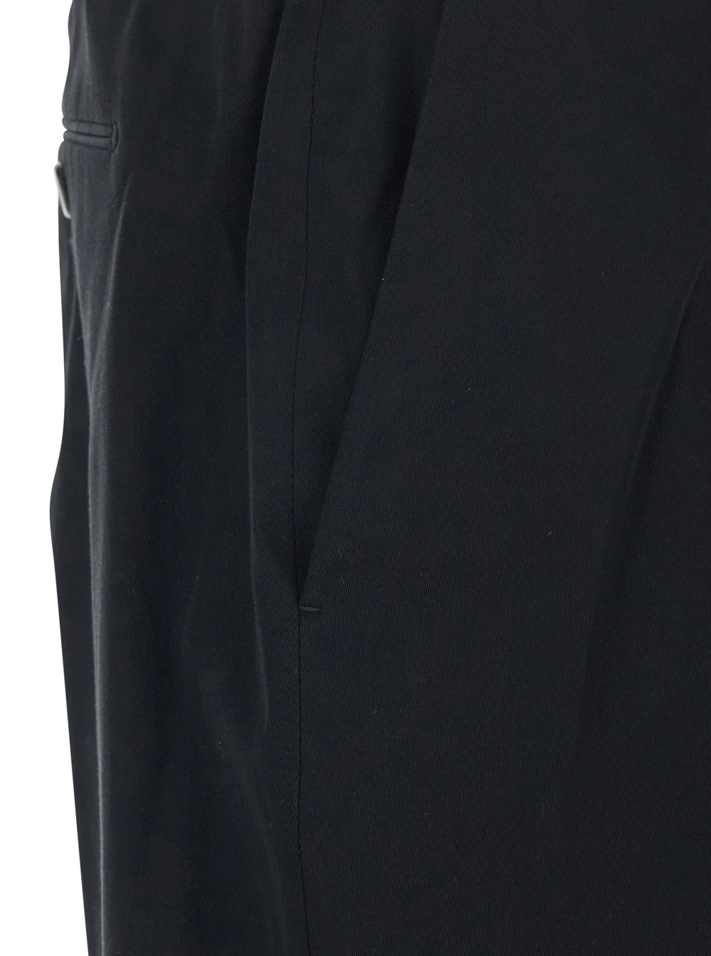 Calças Pt Torino UNION 1 PINCE COTONE Preto com Pregas e Bolsos Laterais para Homens Calças de Algodão Elastano