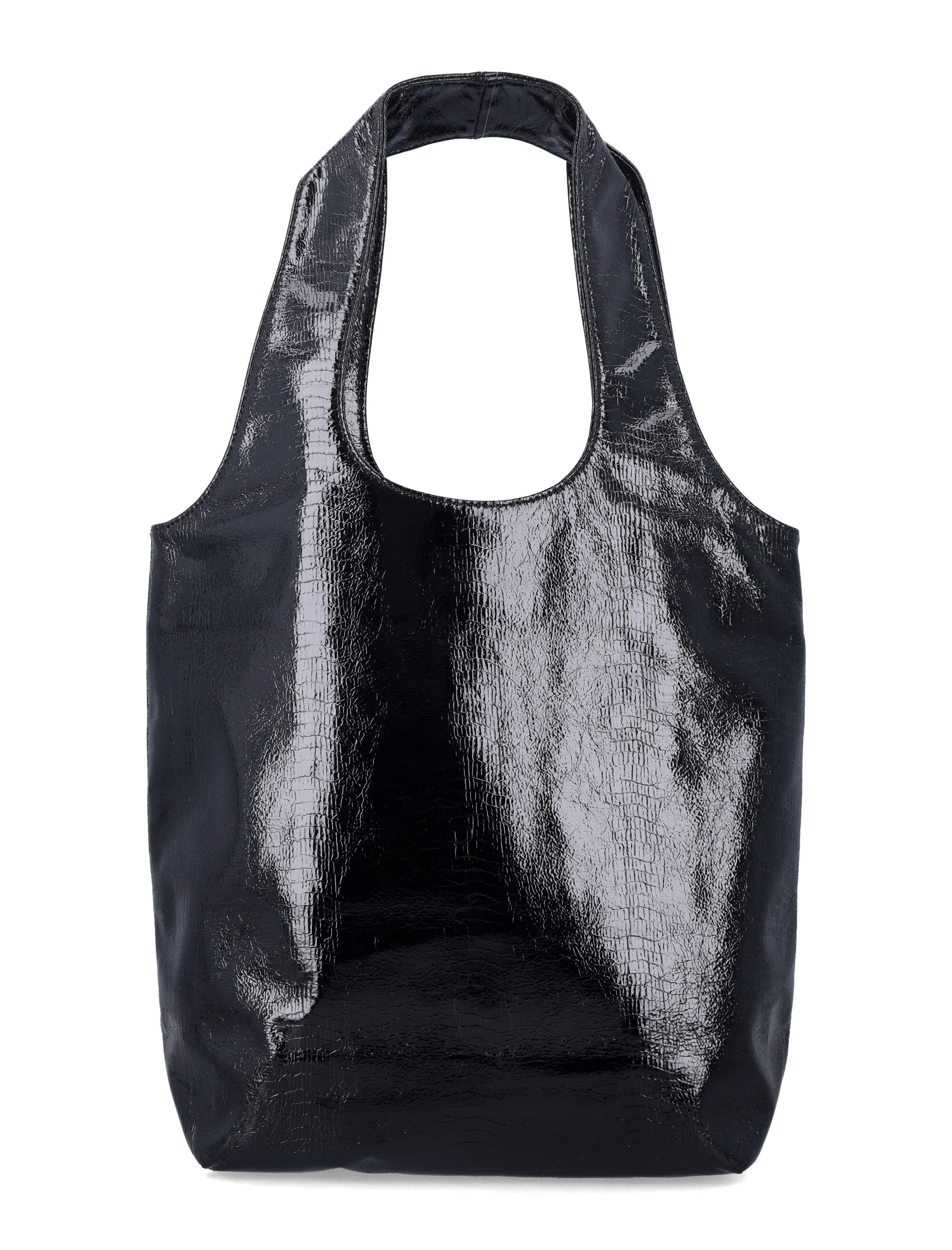 A.P.C. Ninon bolsa pequena preta de poliuretano