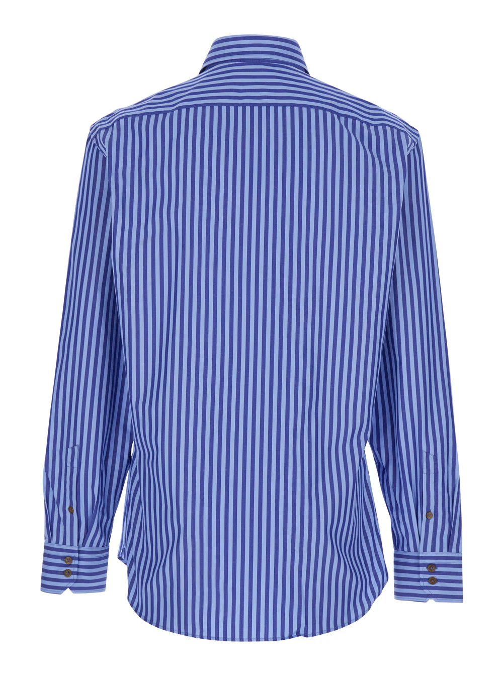 Camisa Azul de Manga Comprida Vivienne Westwood com Gola Clássica e Motivo Listrado em Todo o Tecido em Algodão para Homens Blu Blusas de Algodão