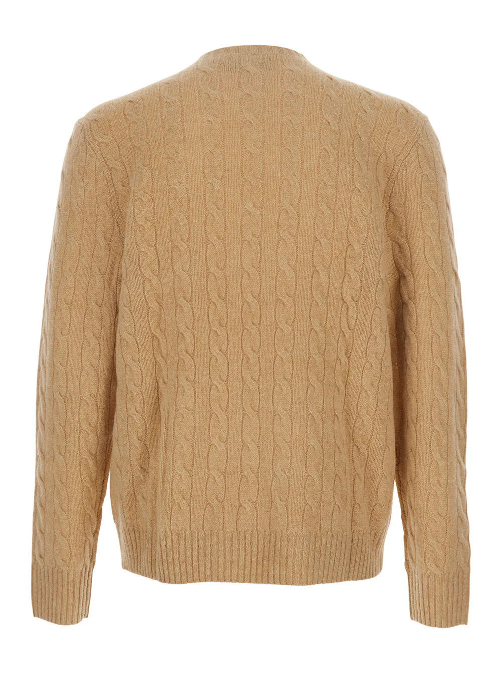 Polo Ralph Lauren Suéter Bege com Gola Redonda e Tricô Entrelaçado com Bordado de Pônei na Frente em Malha de Lã e Caxemira para Homens Polo Ralph Lauren Suéter Bege com Gola Redonda e Tricô Entrelaçado com Bordado de Pônei na Frente em Malha de Lã e Caxemira para Homens