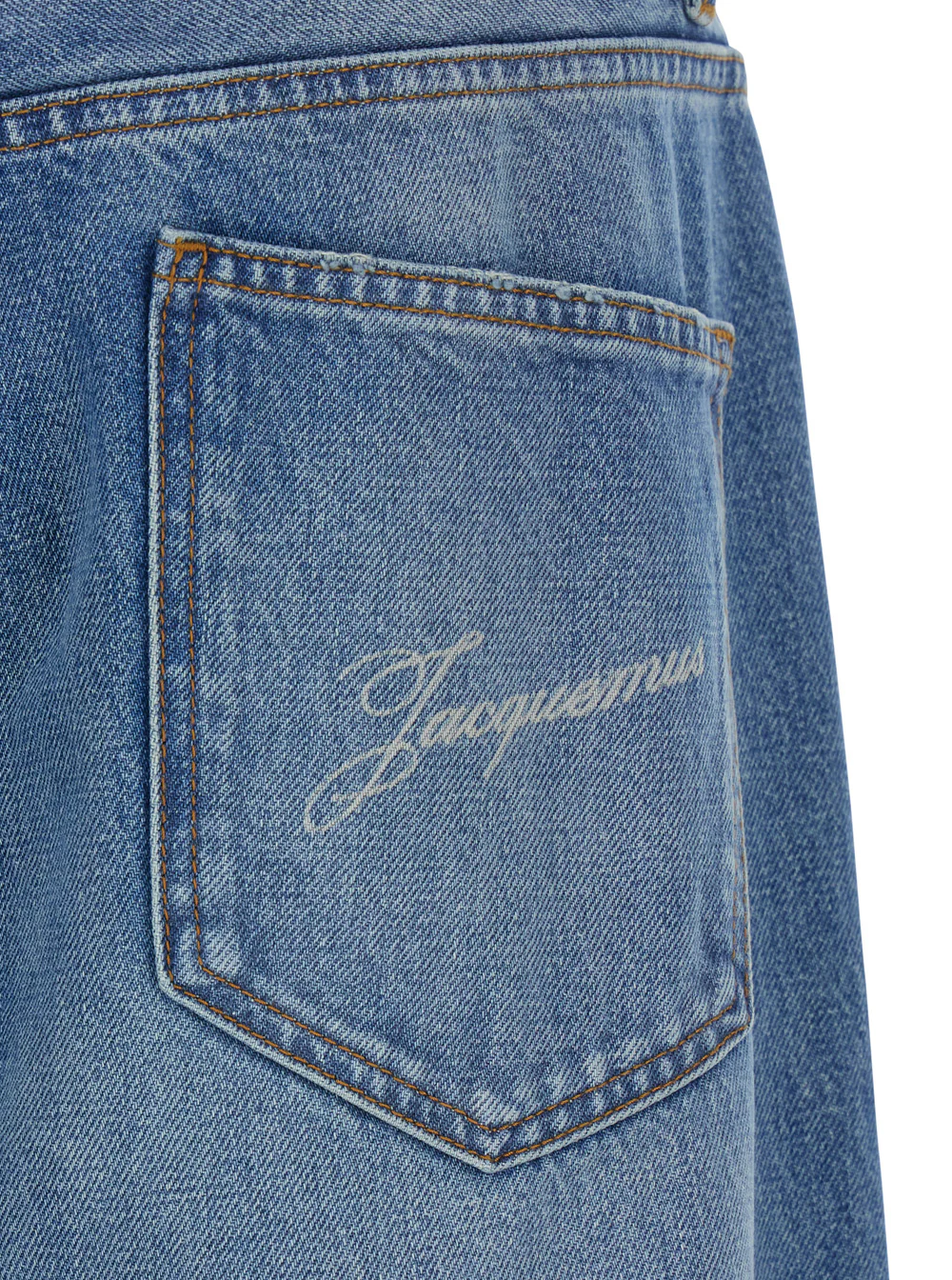 Jacquemus Le De-Nimes Droit Blue Jeans com Embroideria de Logotipo no Bolso em Denim para Homens Azul Algodão