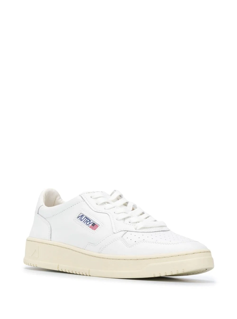 Sapatilha Autry Medalist Low Top com Patch de Logotipo na Lingueta em Couro Branco para Homens