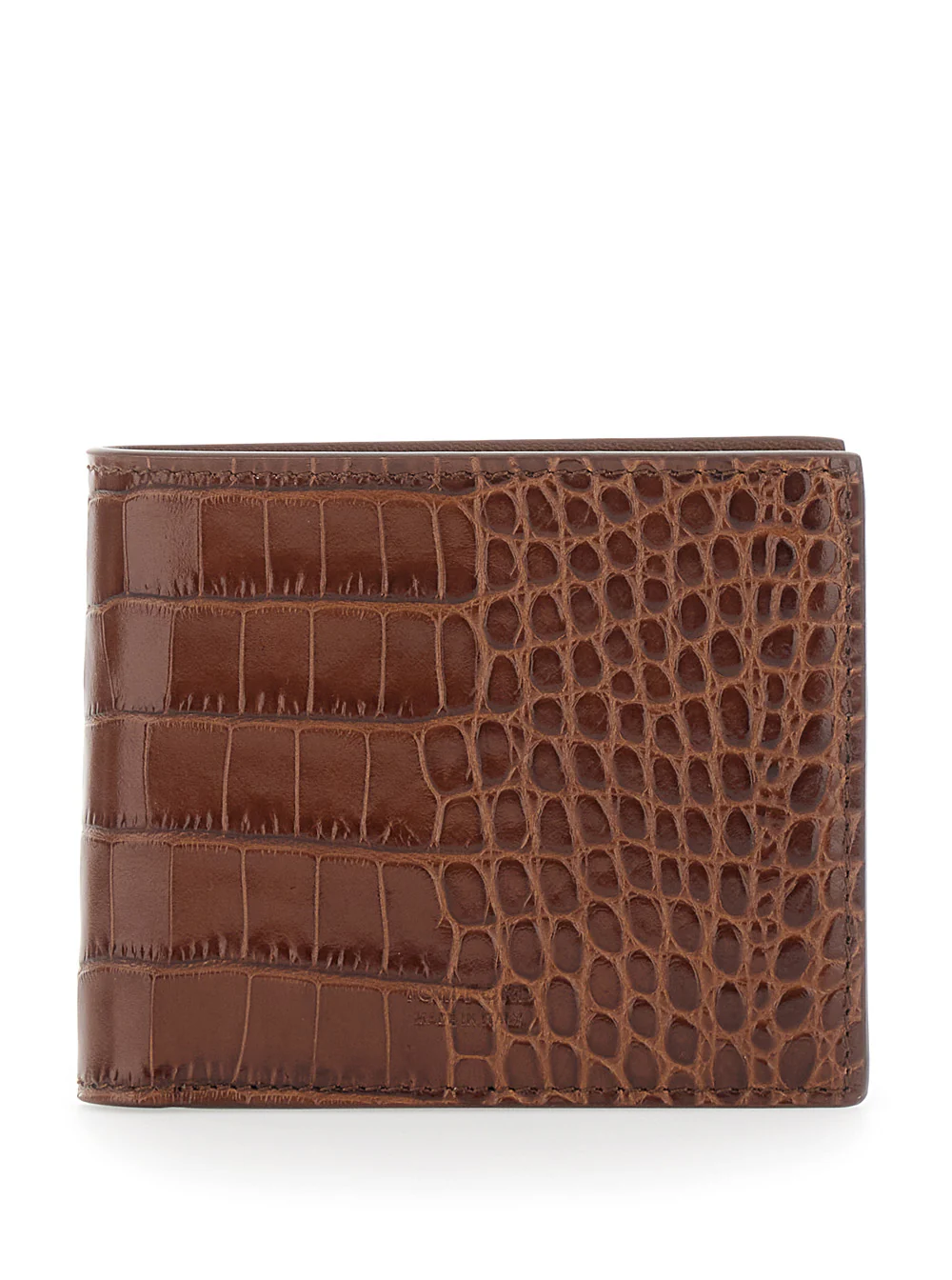 Carteira Bi-Fold em Couro com Efeito Crocodilo Marrom Tom Ford para Homem Produtos de Novilho