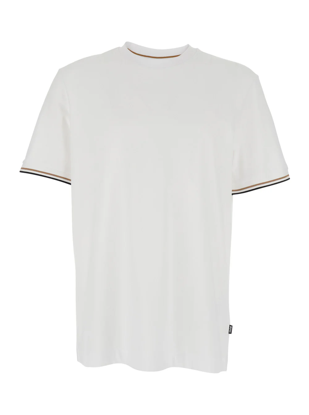 Camiseta Branca Hugo Boss com Detalhes em Contraste nas Mangas para Homens Camisetas de Algodão e Camisetas Polo Camiseta Branca Hugo Boss com Detalhes em Contraste nas Mangas para Homens Camisetas de Algodão e Camisetas Polo