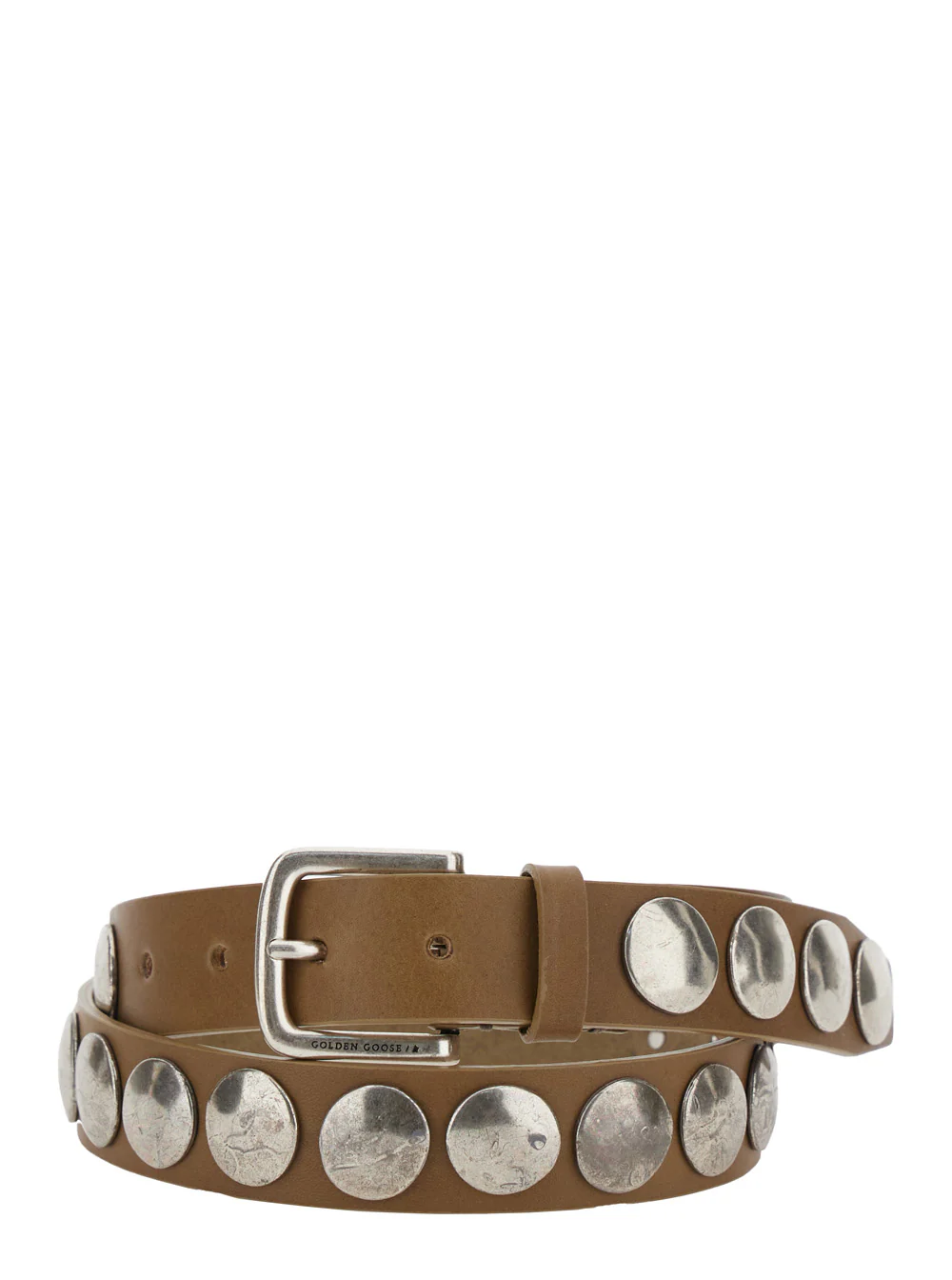 Cinto de Couro Marrom com Cristais Golden Goose para Mulheres Vaca