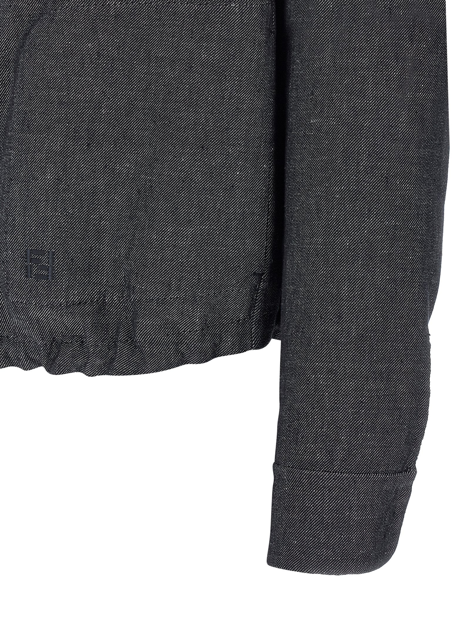 Blusão reversível Fendi FF Selleria Azul Linho Algodão Seda Jaqueta, Parka, Jaquetas Casuais