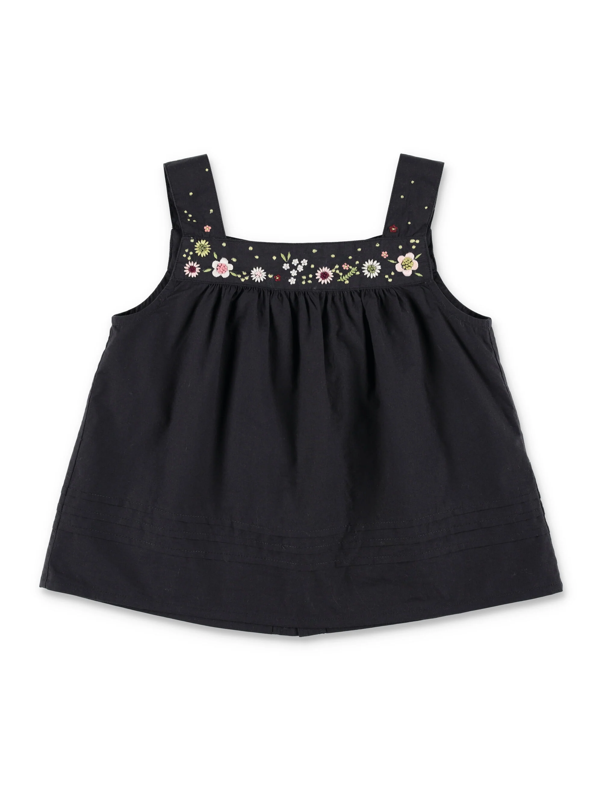 Blusa Bonpoint Elija com Bordado à Mão, Riscas, Preto, Top de Algodão Orgânico