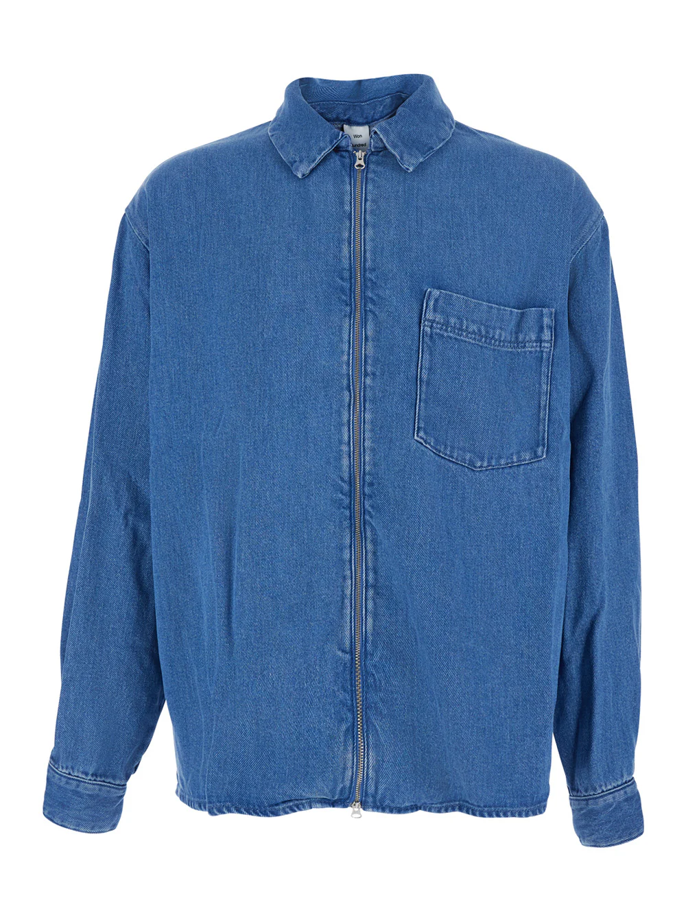 Camisa Won Hundred ZAYNE DENIM ZIP Azul com Frente em Tencel para Homens Azul e Blusas
