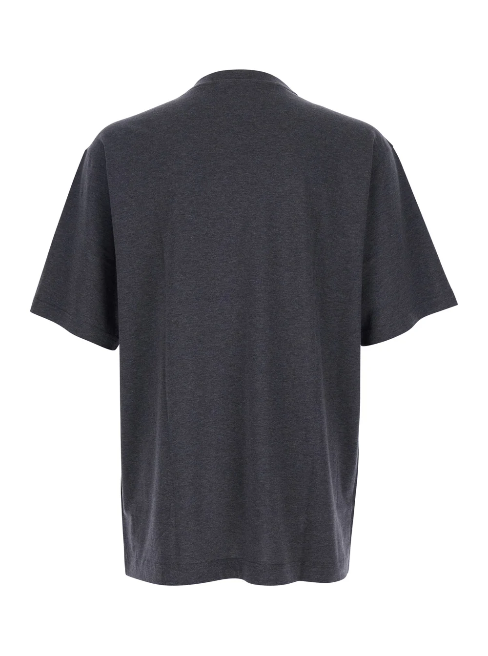 Camiseta Listrada Cinza Dolce & Gabbana com Estampa de Logotipo na Frente em Camisetas de Homem e Camisetas Polo