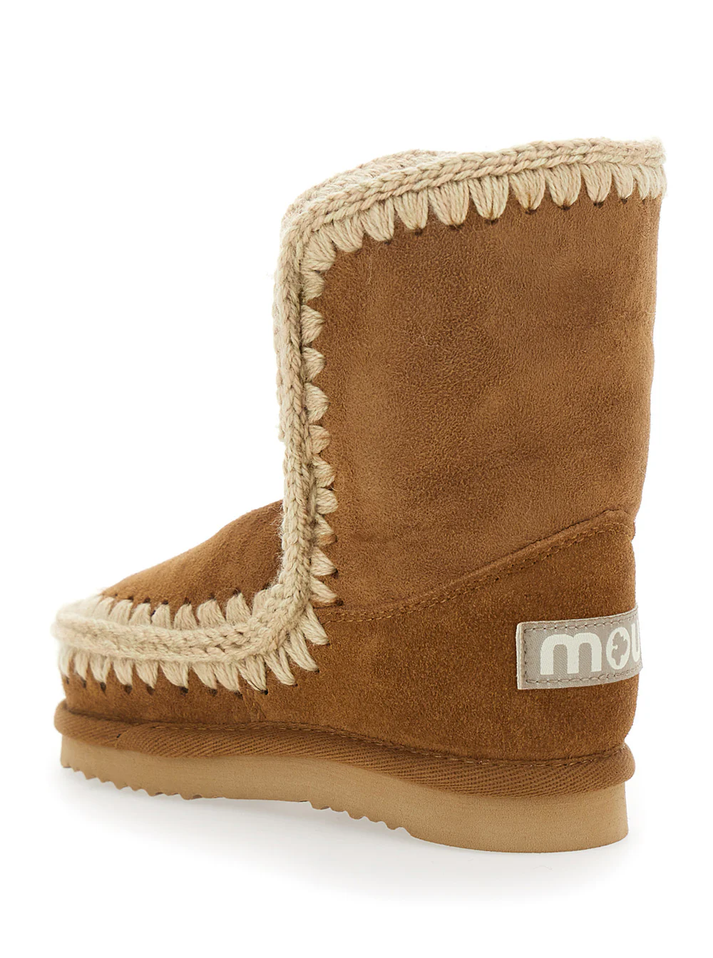 Botas de Cano Baixo Mou Kids Eskino Bege em Seda Patente para Menina Ovelha