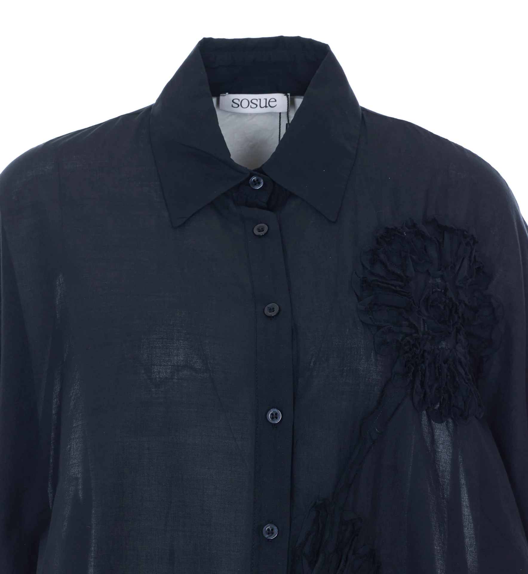 Camisas Sosue Preto de Algodão Camisas Sosue Preto de Algodão