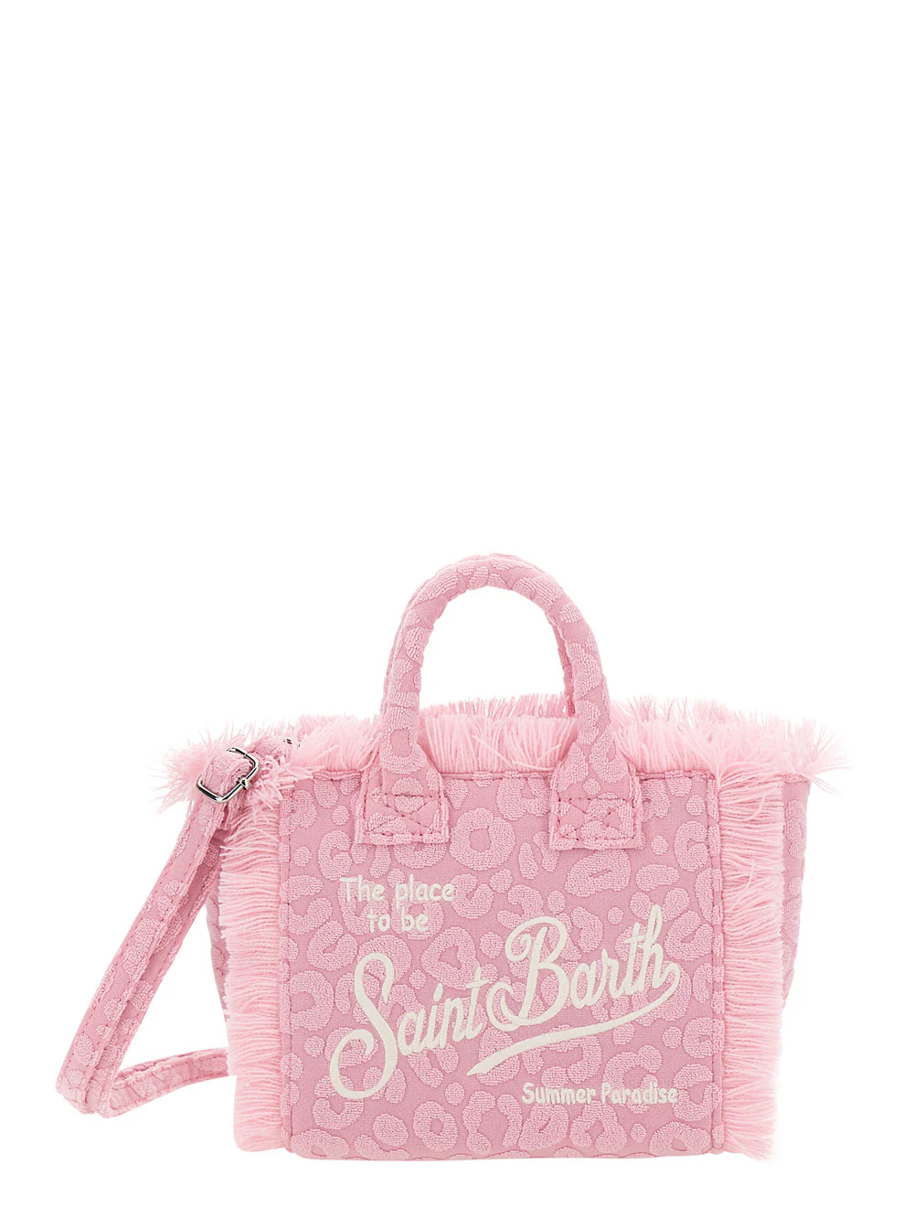 Bolsa de Mão Mc2 Saint Barth Kids VANITY MINI SPONGE com Motivo Leopardo em Rosa Bolsas de Mulheres