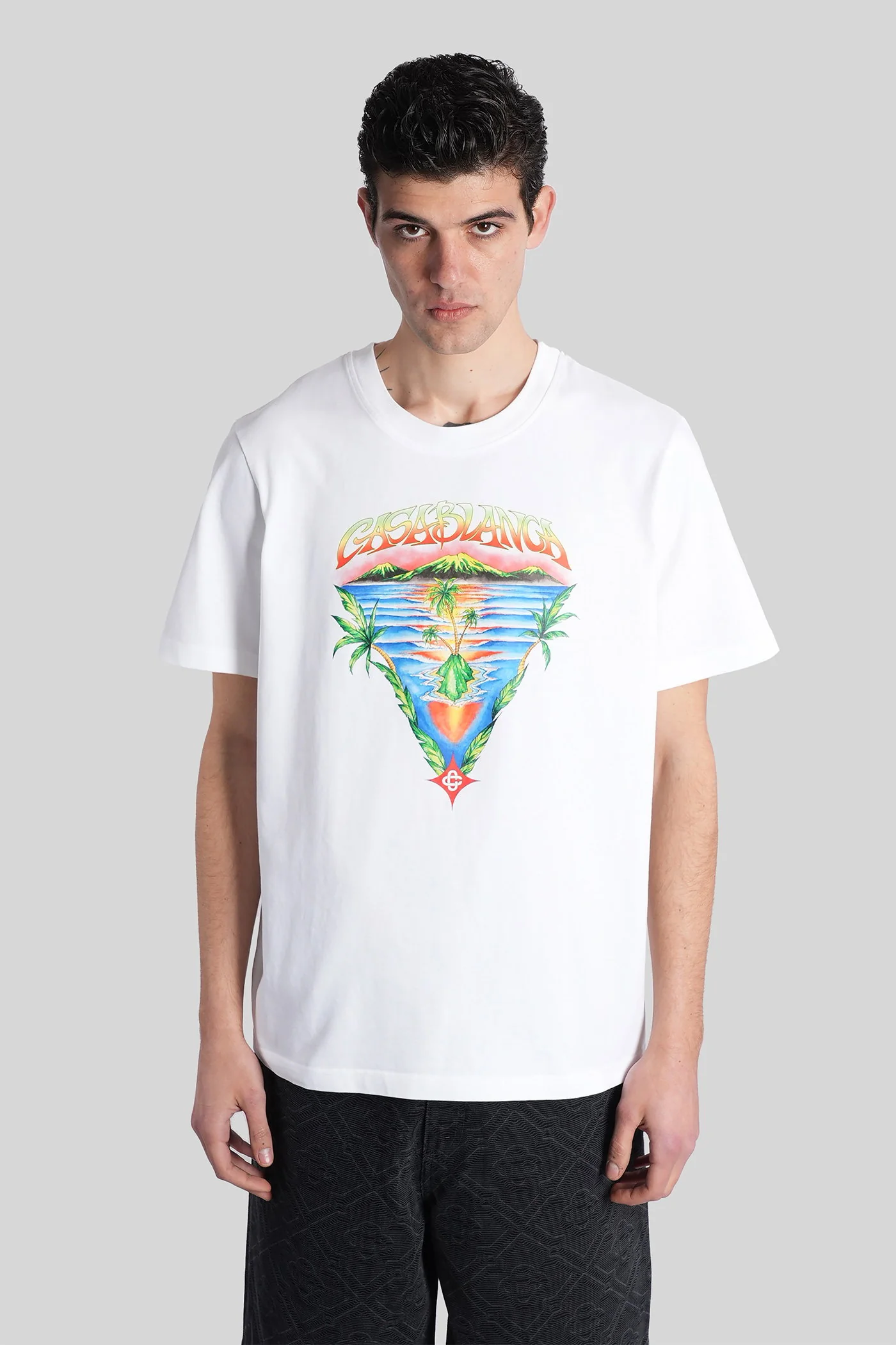 Camiseta Casablanca em algodão branco Abbigliamento
