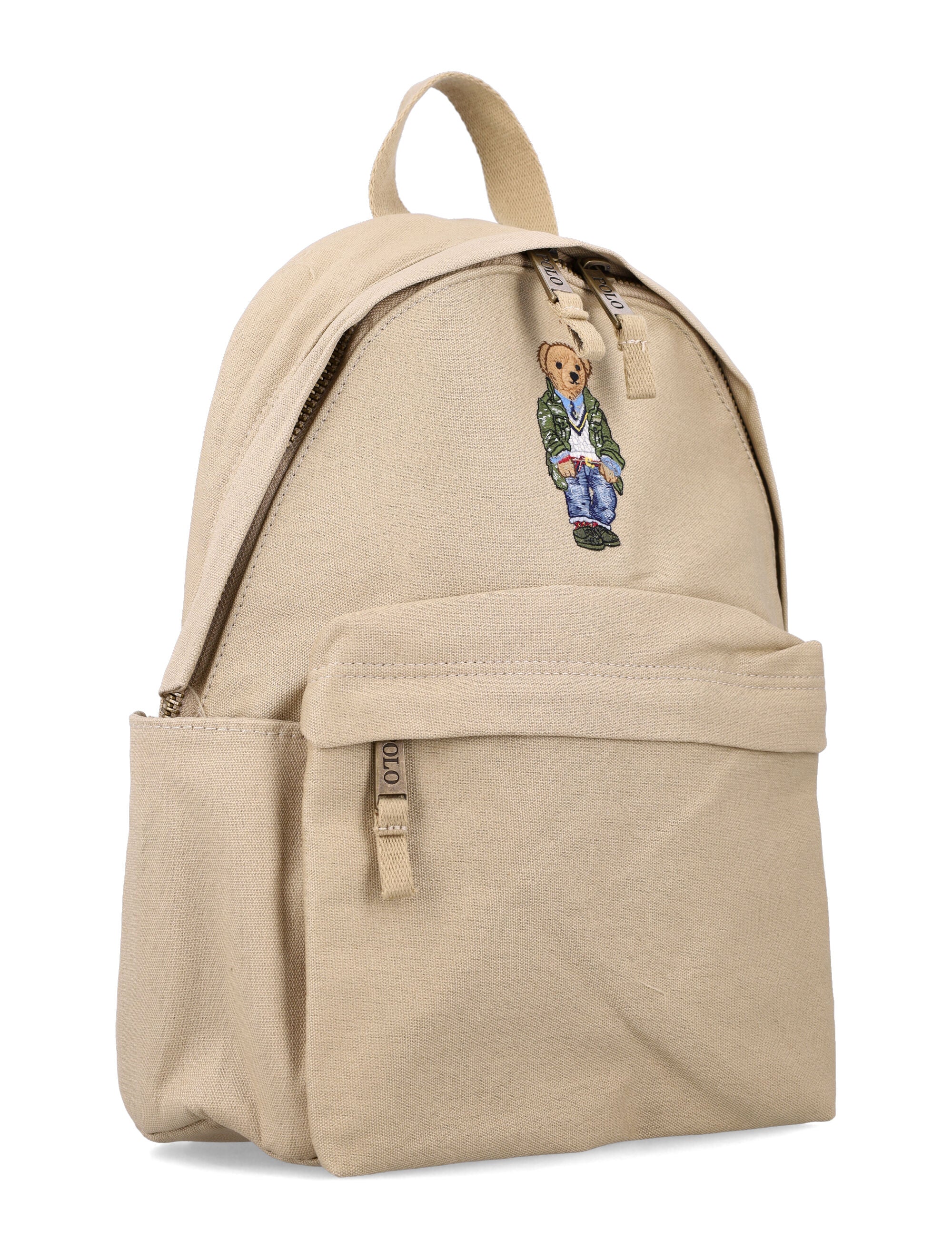 Mochila Infantil Bear Bege de Algodão Polo Ralph Lauren