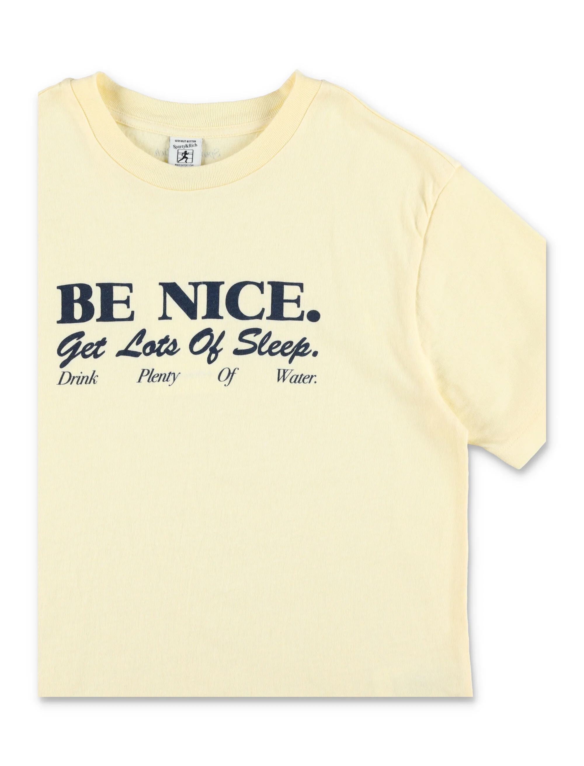 Camiseta Infantil Sporty & Rich Be Nice Algodão Reciclado Creme Amêndoa