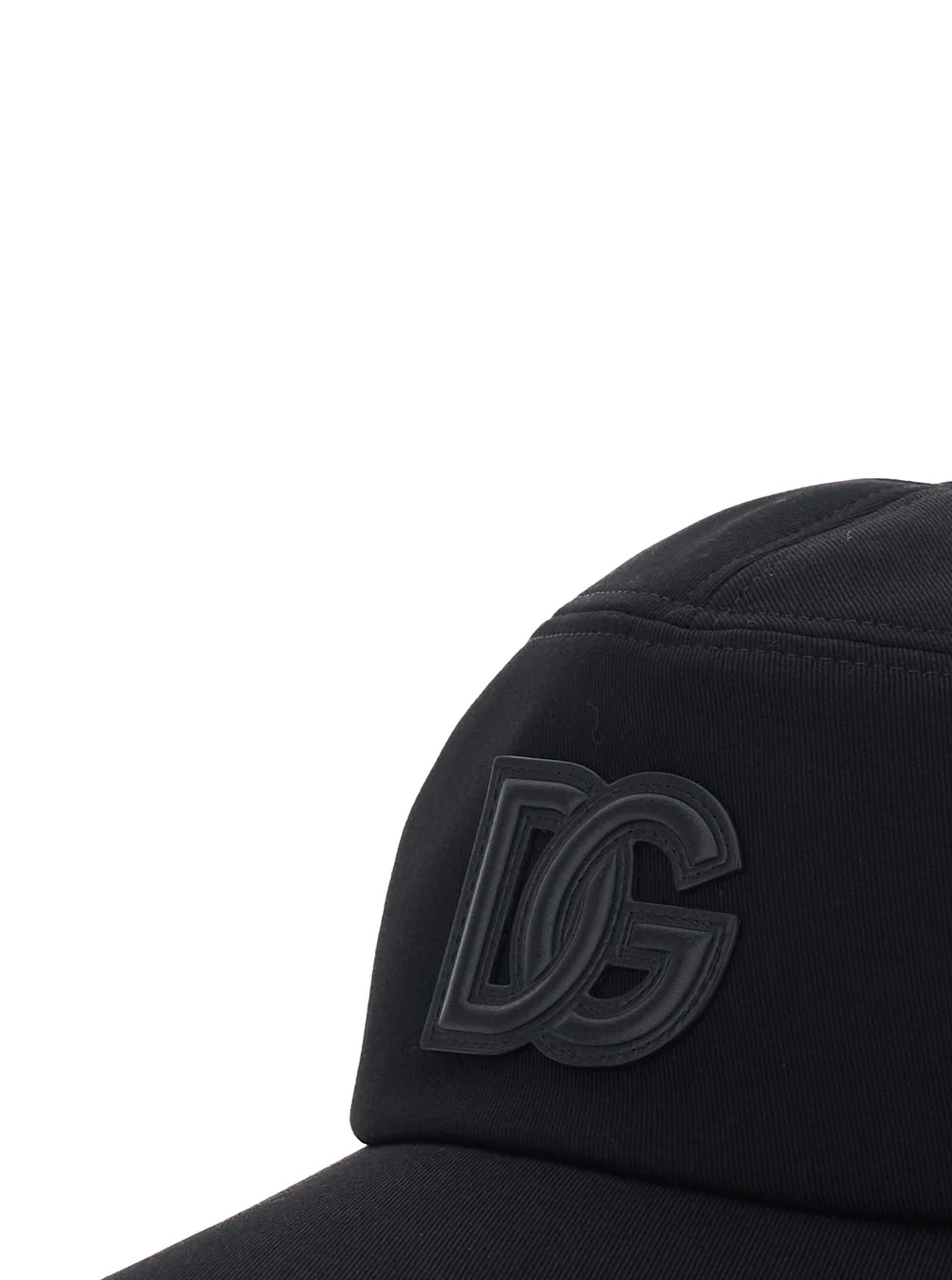 Boné de Beisebol Preto Dolce & Gabbana com Patch de Logotipo na Frente em Algodão para Homens Chapéus e Luvas de Viscose
