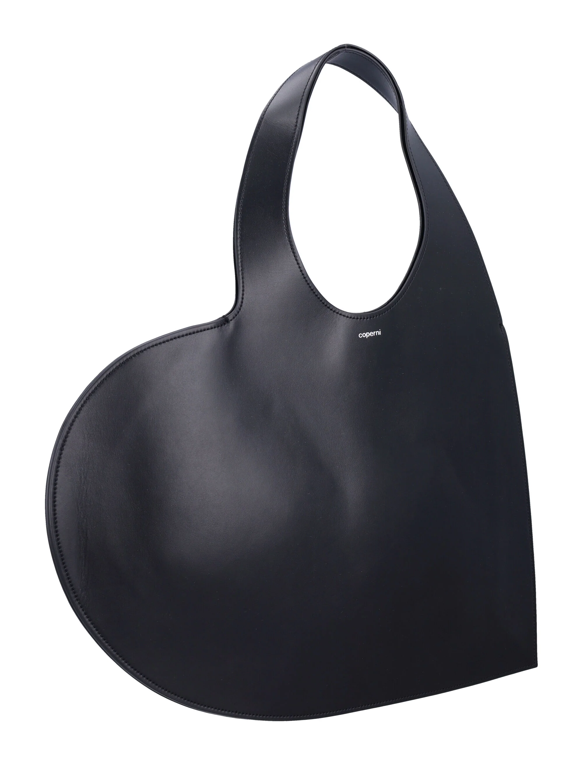 Bolsa Tote Dupla Coração Preto em Couro Coperni