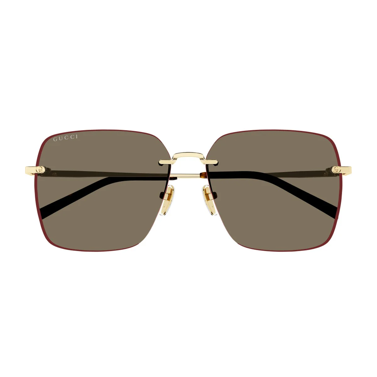 Óculos de Sol Gucci Gg1955sa Linea Institutional Logo Metalizado Dourado
