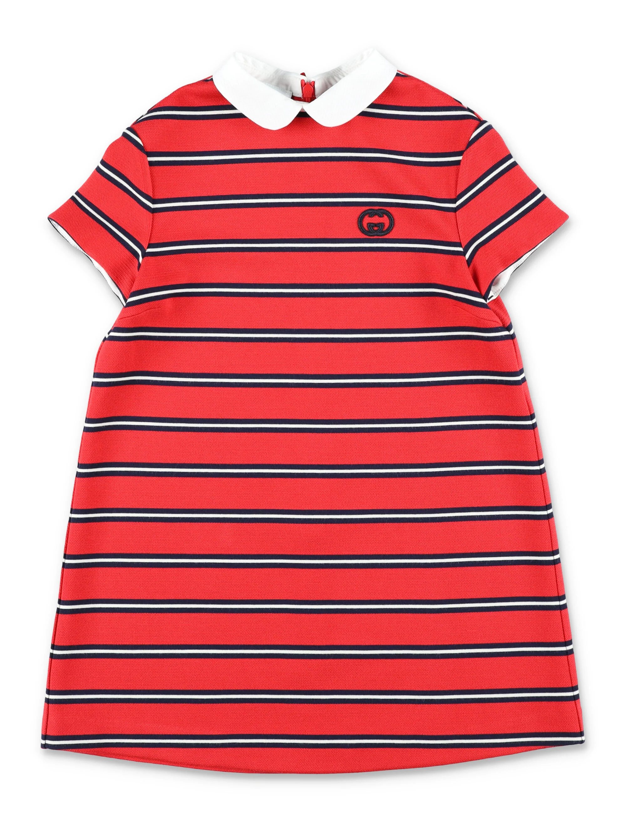 Vestido de Polo Listrado Gucci Girls Vermelho Viscose