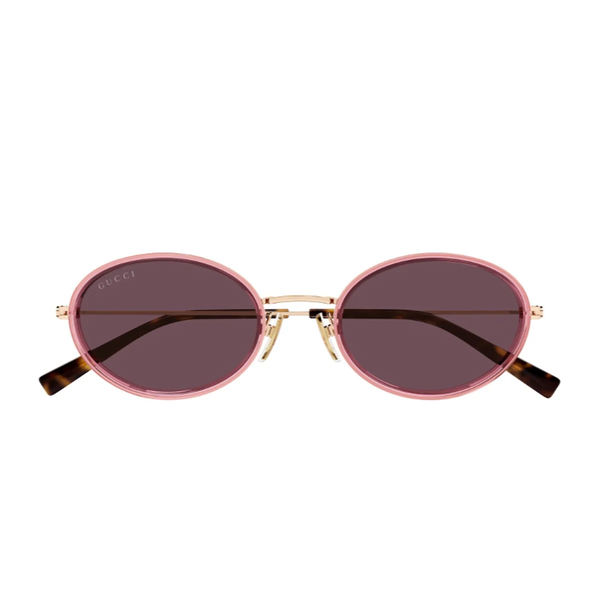 Óculos de Sol Gucci Gg1980s Linea Emblem Rosa Dourado Injetado/Metal