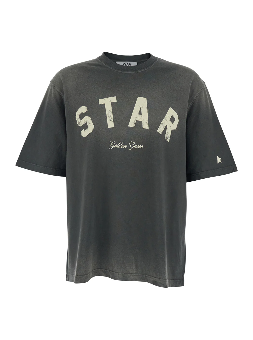 Camiseta Masculina Cinza de Algodão com Gola Redonda e Estampa Frontal Cinza Camisetas e Camisolas