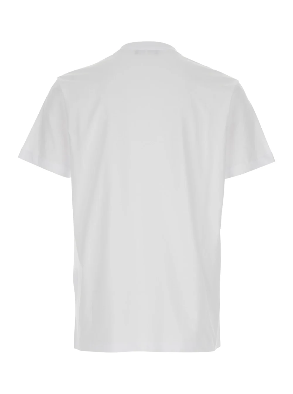 Camiseta Branca com Gola Redonda Versace com Letras de Logotipo na Frente em Algodão para Camisetas e Camisas Polo Masculinas