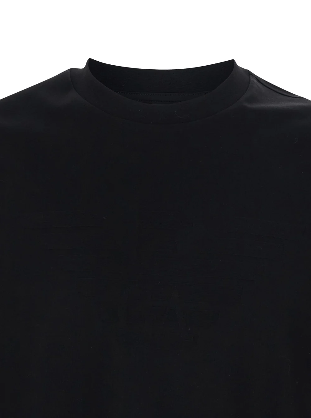 Camiseta Preta Emporio Armani com Gola Redonda Elástica e Logotipo Jacquard em Tom-Cruzado para Homens Camisetas de Algodão Camisetas Polo Camiseta Preta Emporio Armani com Gola Redonda Elástica e Logotipo Jacquard em Tom-Cruzado para Homens Camisetas de Algodão Camisetas Polo