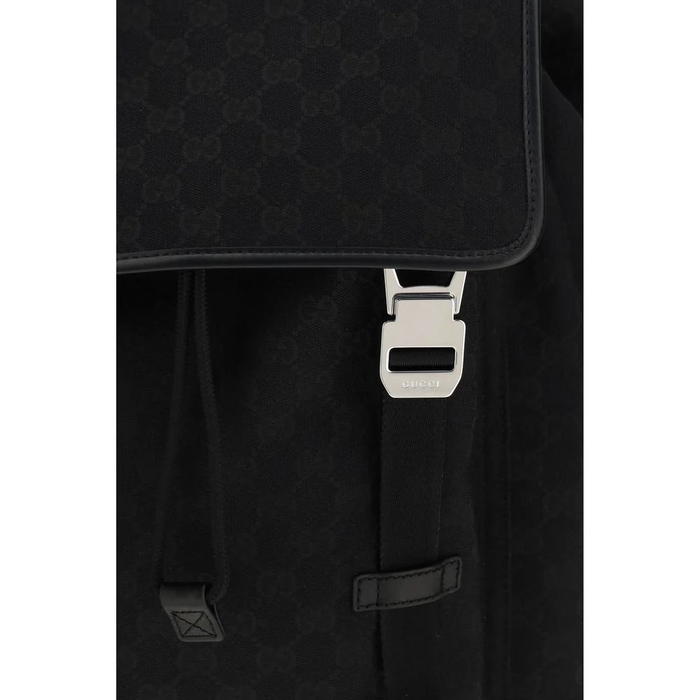 Mochila de Tecido Preto Gucci
