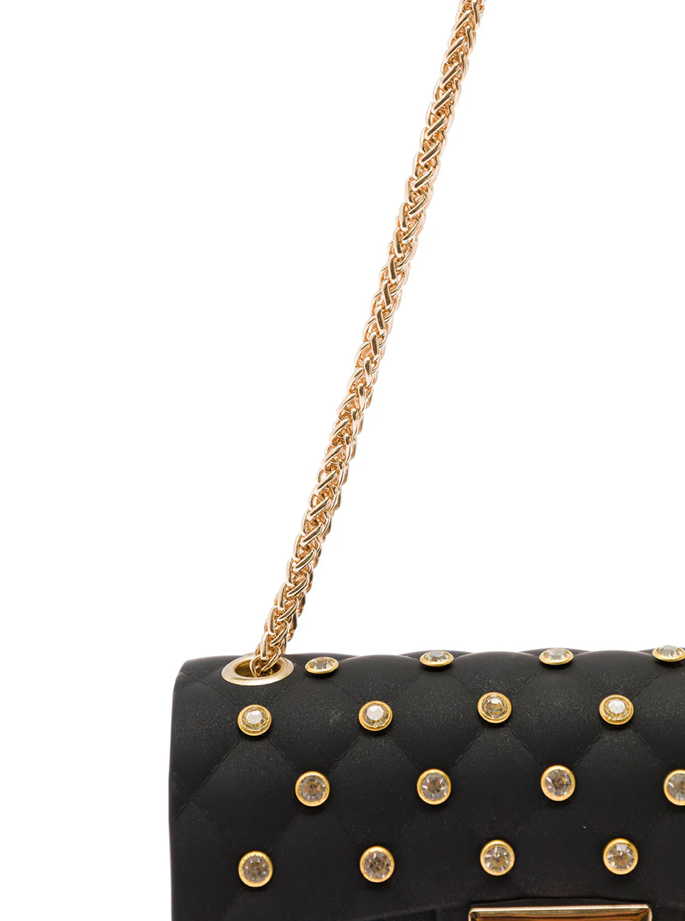 Bolsas Infantil Monnalisa com Strass PVC Preto Aplicações: Metalo Crossbody