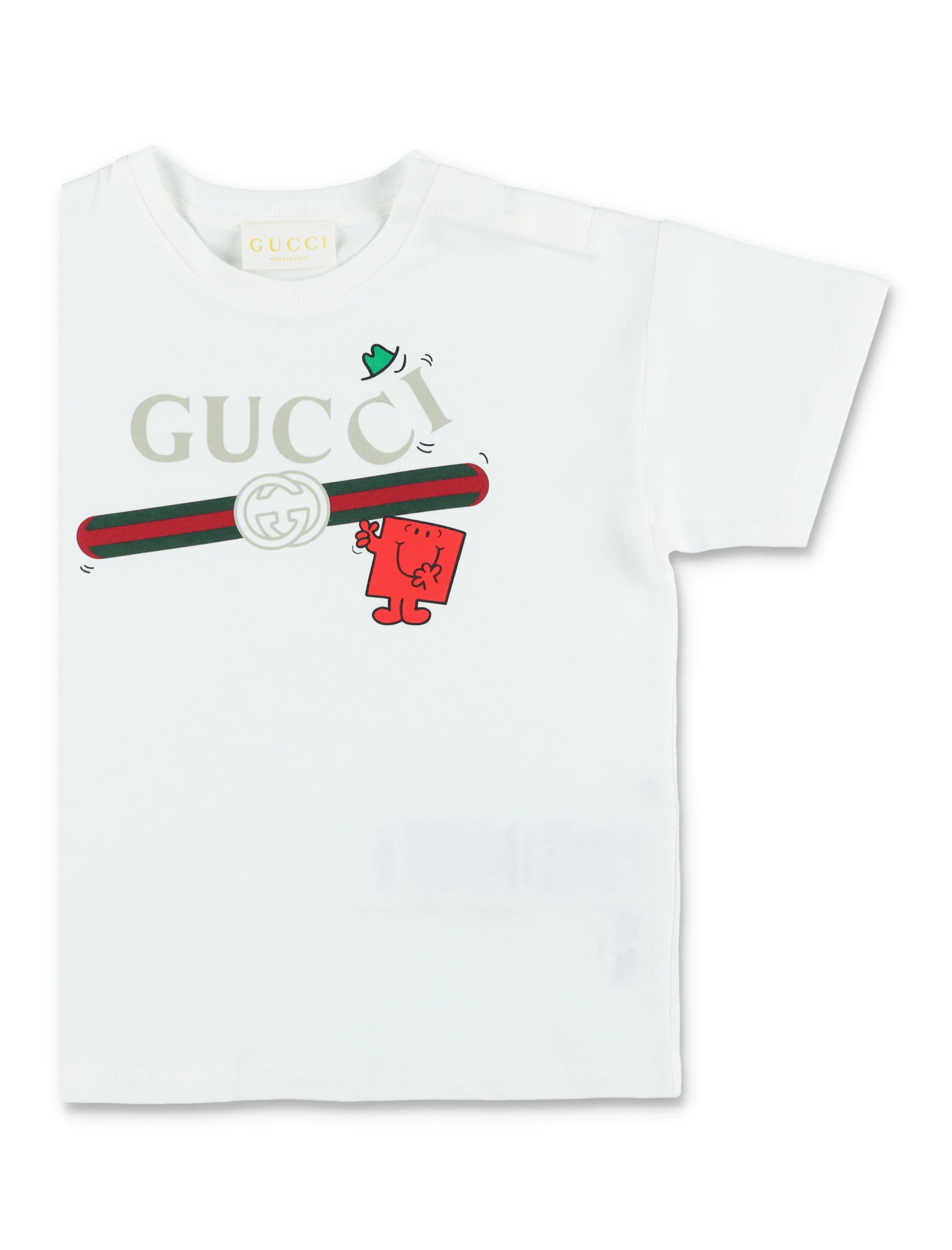 Camiseta de Algodão Branca com Logotipo Gucci Baby