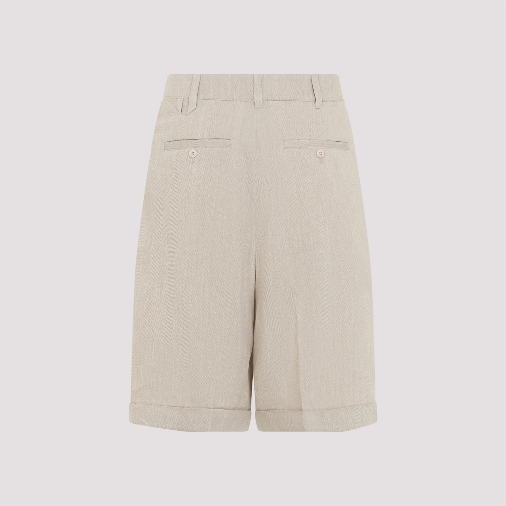 Shorts Pastro Nude e Neutros Linho Viscose Poliamida Jacquemus