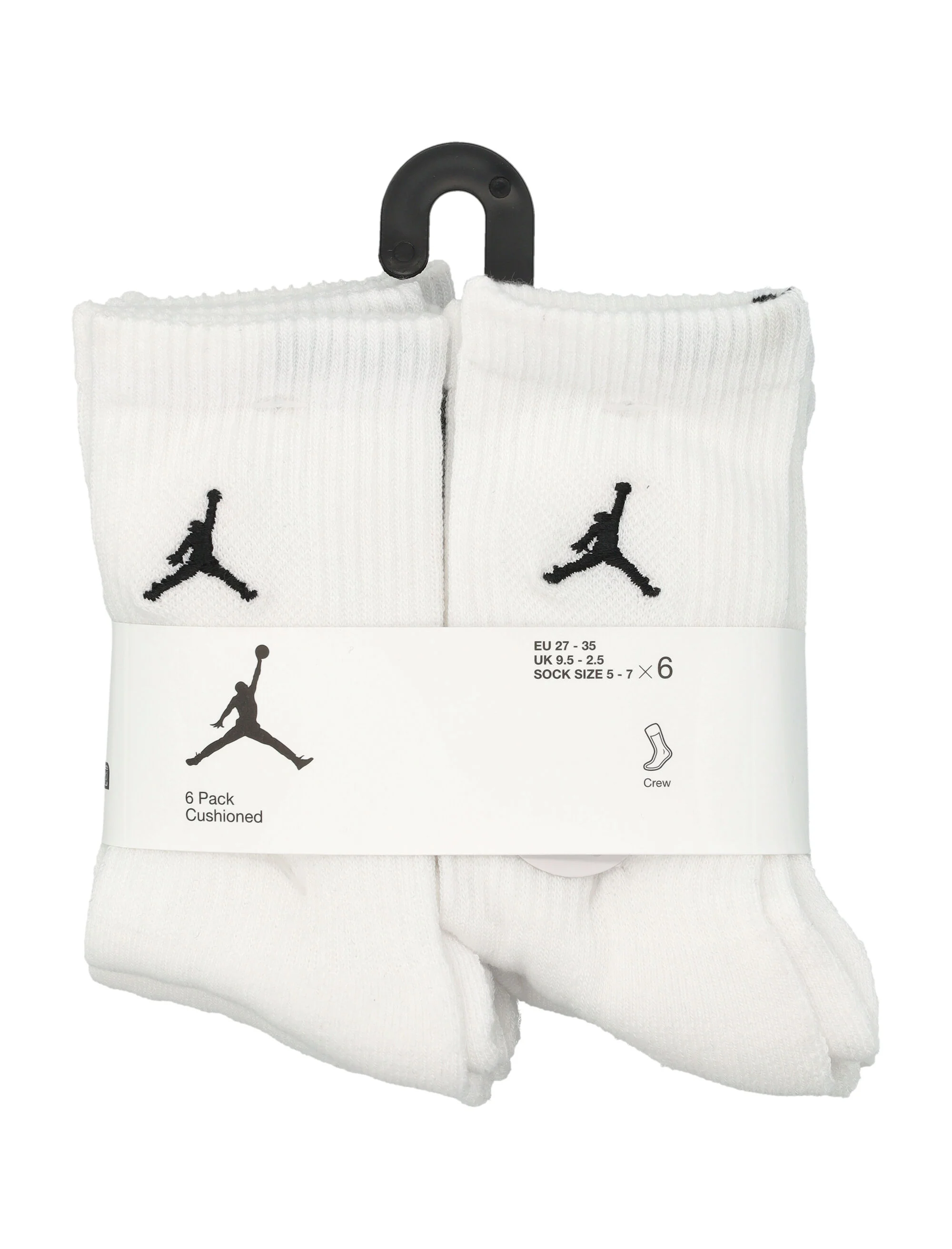 Meias Nike Jordan Everyday Essentials Kids Crew 6 Unidades Branco Poliéster