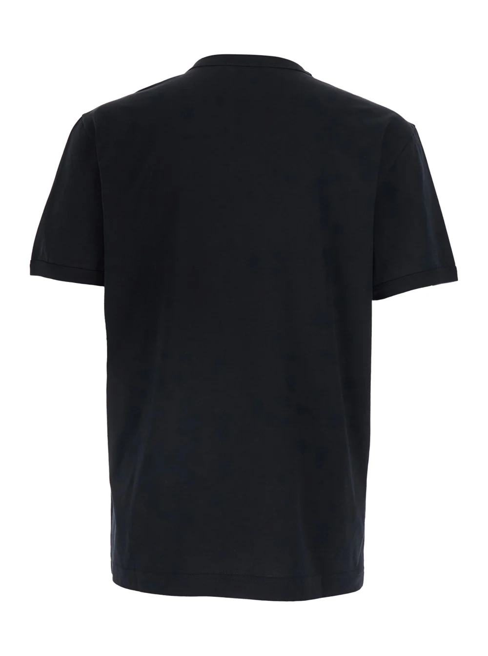 Camiseta Preta com Gola Redonda Dolce & Gabbana com Logotipo na Frente em Algodão para Homens Camisetas e Camisetas Polo Camiseta Preta com Gola Redonda Dolce & Gabbana com Logotipo na Frente em Algodão para Homens Camisetas e Camisetas Polo