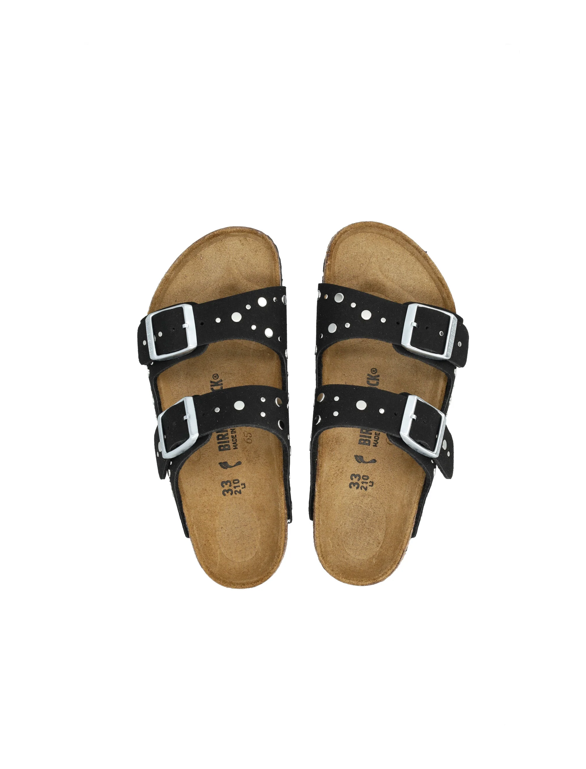 Birkenstock Arizona Rivet Sandálias para Meninas, Parte Superior Preto