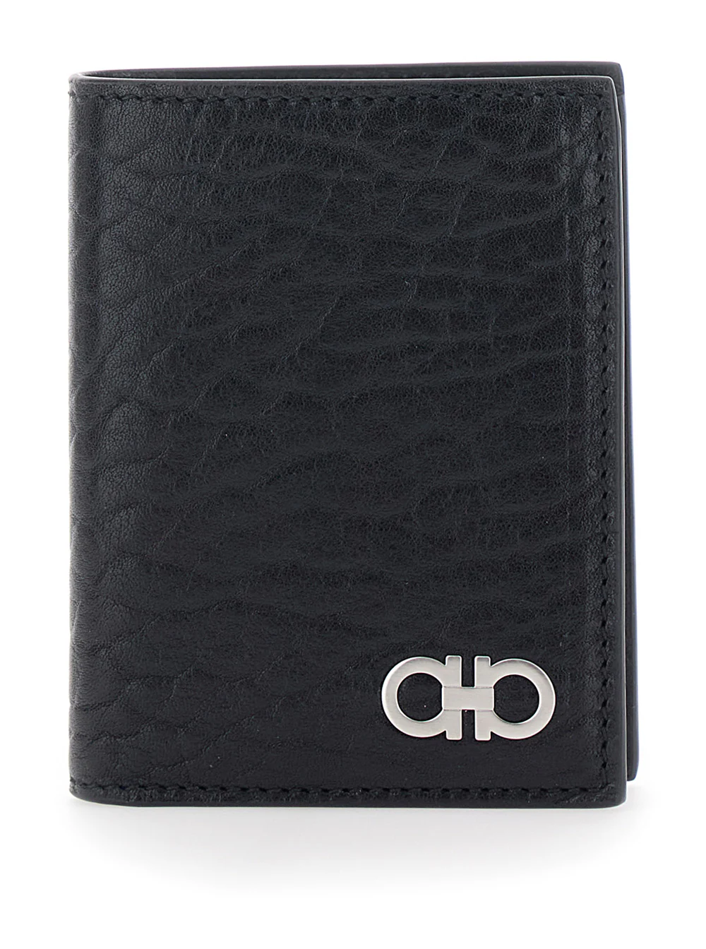 Carteira Bi-Fold Preto Ferragamo com Placa Gancini na Frente em Couro de Novilho Produtos