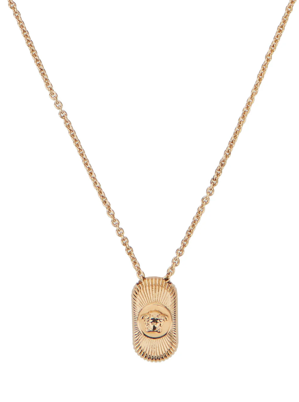 Colar Dourado Versace com Pingente de Cabeça de Medusa em Latão para Homens Colares Metálicos