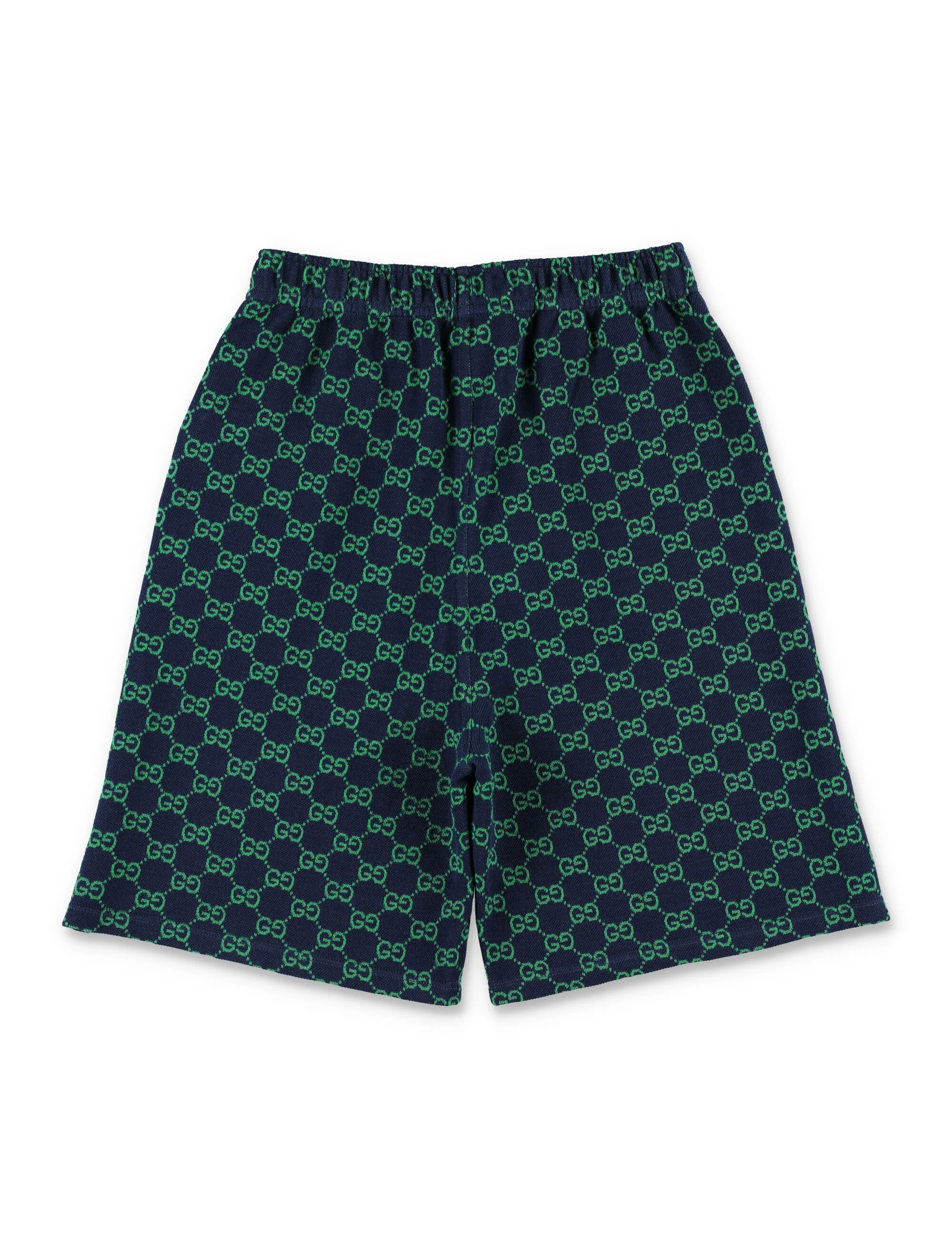 Bermudas Gucci Gg Kids Azul-marinho/verde Algodão