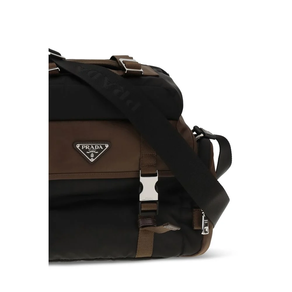 Bolsa de Ombro Prada Marrom em Poliamida Reciclada Bolsa de Ombro Prada Marrom em Poliamida Reciclada