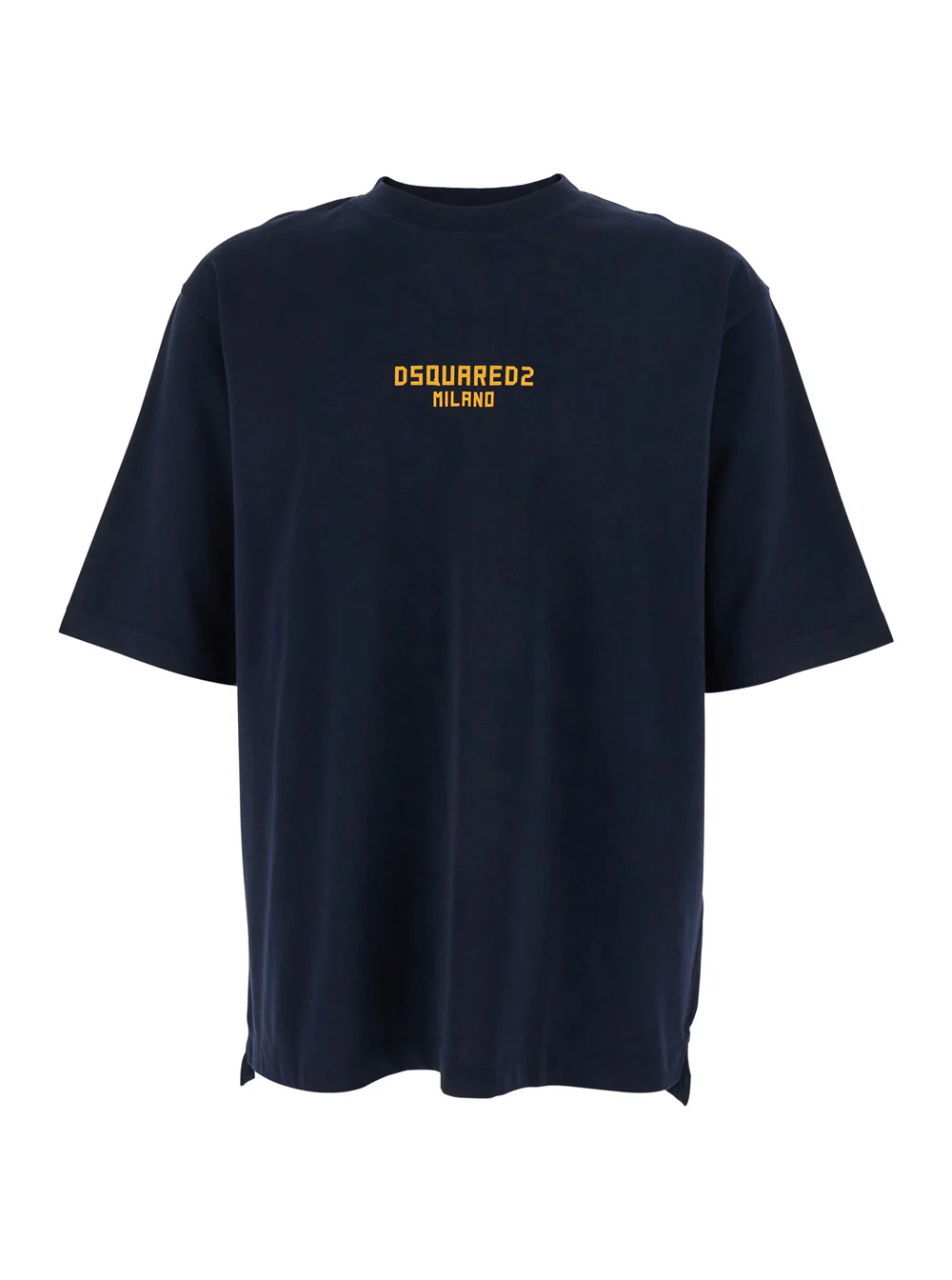 Camiseta Azul Dsquared2 com Estampa de Logotipo na Frente para Homens Azul Camisetas de Algodão e Camisetas Polo