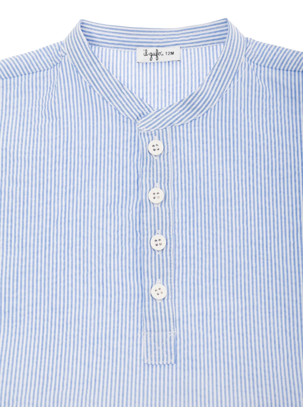 Conjunto de Camisa e Calças para Crianças Il Gufo Azul Claro e Branco, Macia e Elástica, Roupas de Algodão para Bebês