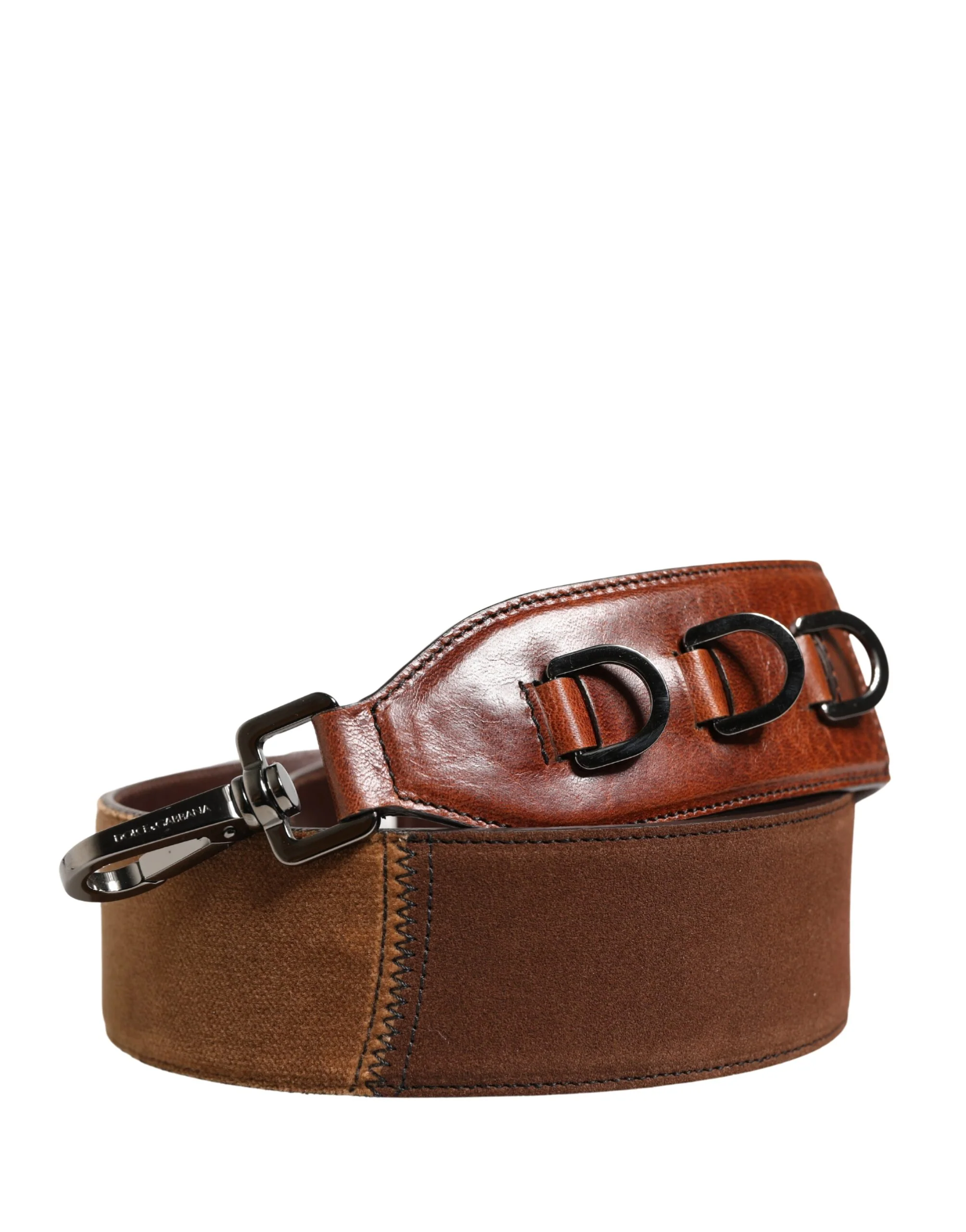 Dolce & Gabbana Alça de Ombro para Bolsa em Couro de Veludo Marrom