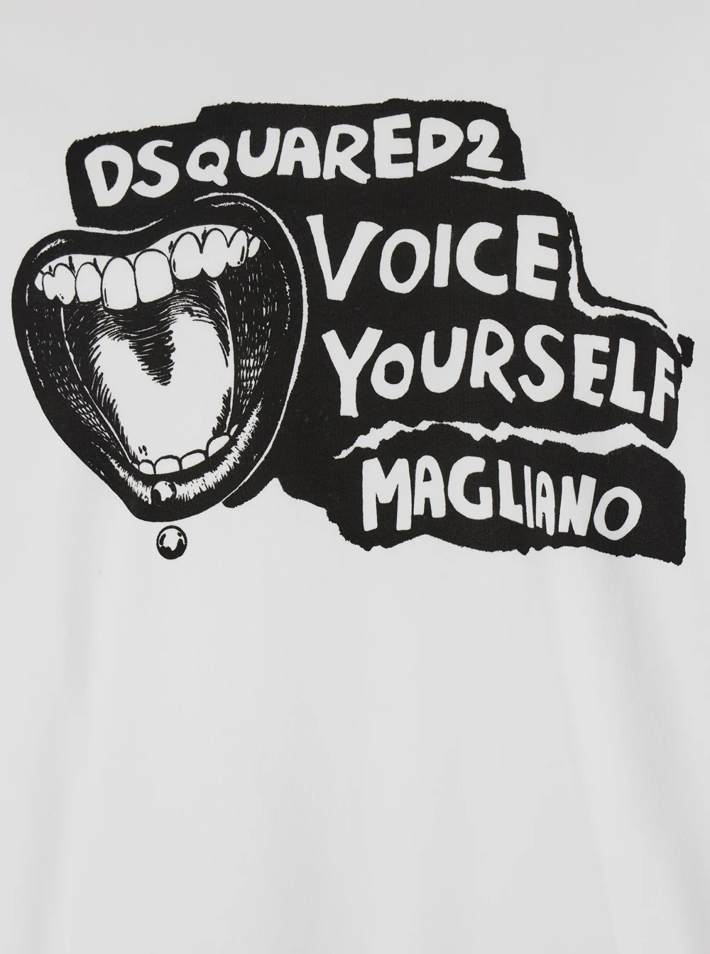 Moletom Branco Dsquared2 D2 x Magliano com Capuz com Cordão e Estampa Maxi na Frente em Moletom de Algodão