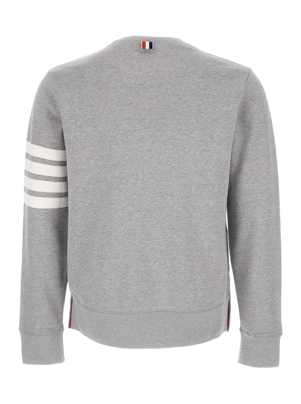 Camisola Masculina Thom Browne com 4 Barras e Listras Contrastantes em Cinza em Camisolas de Algodão