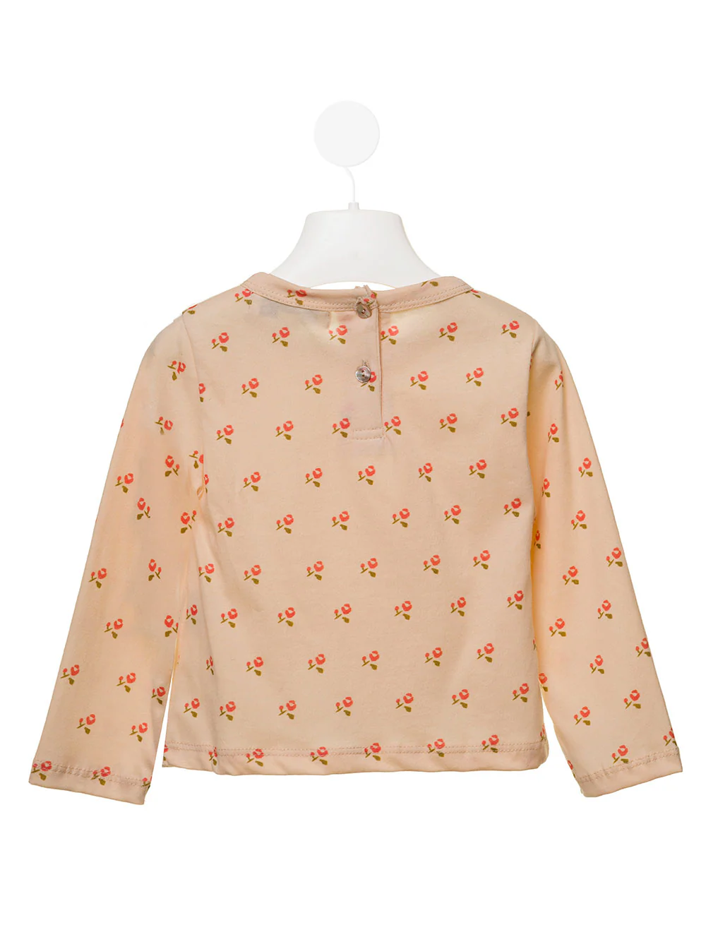 Suéter Bege para Crianças Emile Et Ida Meninas com Estampa Floral de Malha de Algodão