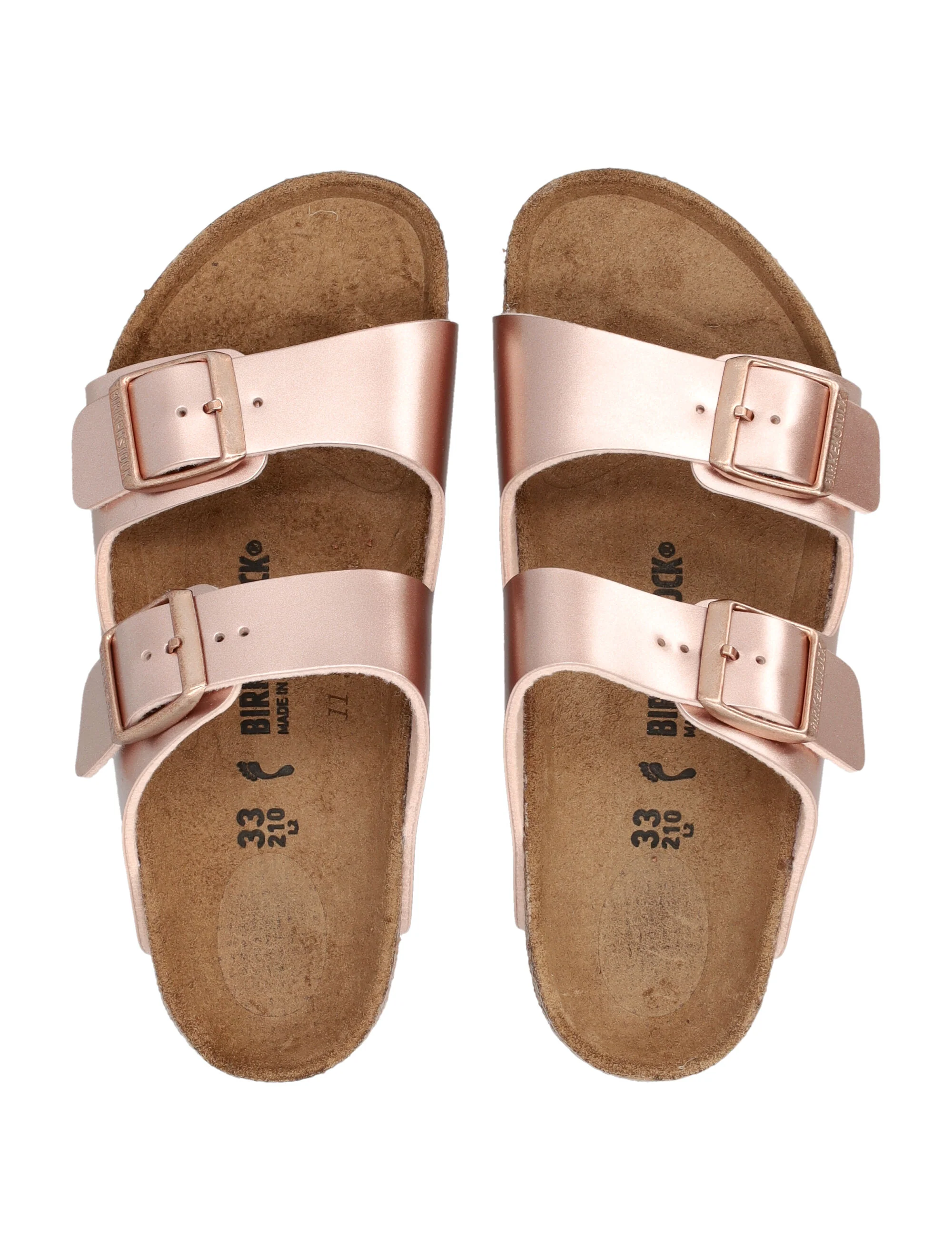 Birkenstock Arizona Sandálias Infantis Metálicas Upper Cobre