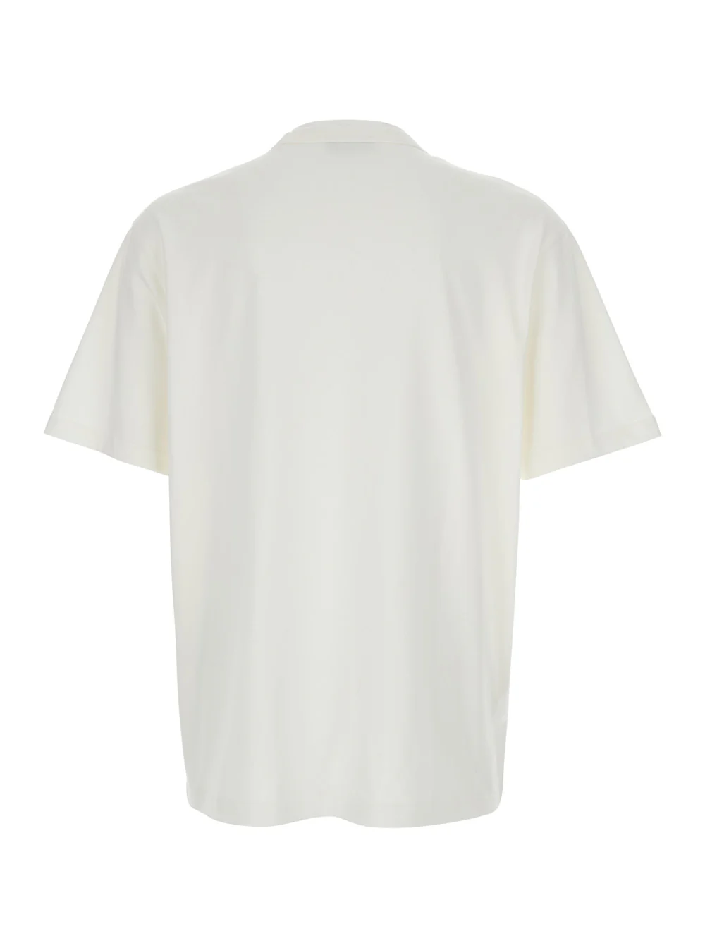 Camiseta Branca de Gola Redonda A.P.C. com Logotipo Bordado na Frente em Camisetas de Algodão Biológico e Camisetas Polo