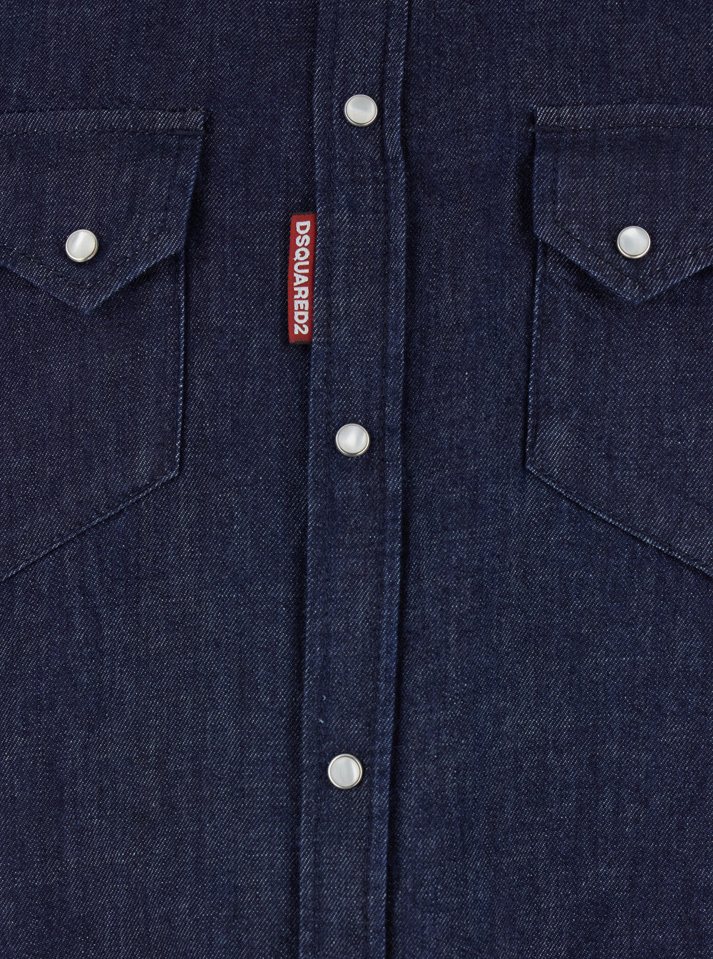 Camisa de Denim Azul Dsquared2 com Gola Clássica e Dois Bolsos Aplicados para Homens Blu Blusas de Algodão